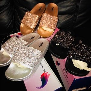 Gold/Silver/Black sandals BRAND NEW
